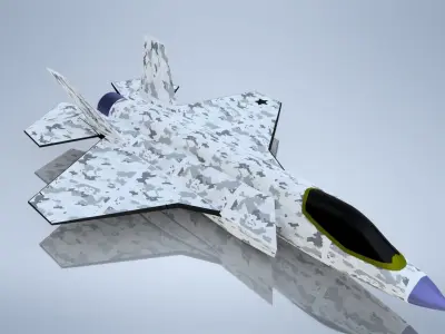 Fighter Jet with digital camo Free 3D model