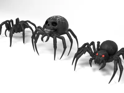 Halloween Spiders  Low-poly 3D model