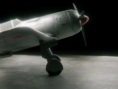 LA-7 Soviet Fighter Plane  3D model