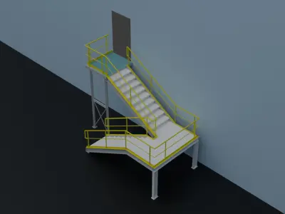 staircase 002 3D model 3D model