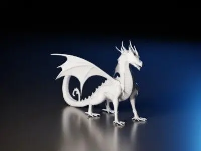 Red Fury Dragon Stylized Fantasy Creature 3D Model Low-poly 3D model