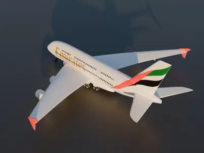 Airbus a380 - Emirate Airline 3D model