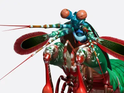 Peacock mantis shrimp 3D model
