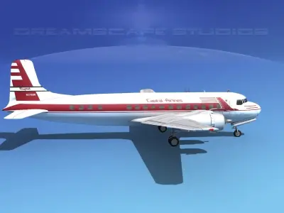 Douglas DC-6 Capital Airlines 3D model