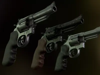 Magnum Revolver Low-poly 3D model