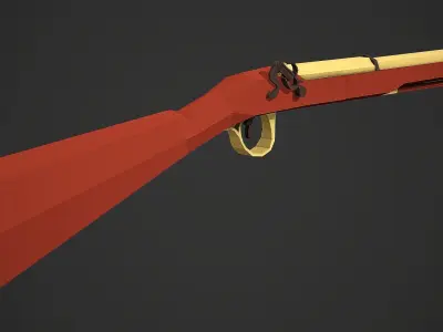 Stylized Blunderbuss Low Poly Mobile Ready Low-poly 3D model