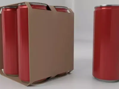 Beverage Branding Package No12 4Pack Low-poly 3D model