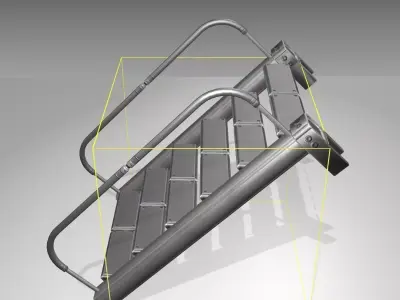 Futuristic Stairs - 18 - Basic Textures Low-poly 3D model