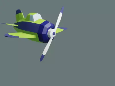 Lowpoly Basic Airplane Low-poly 3D model