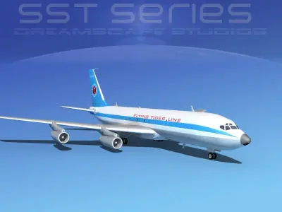 Boeing 707-320 SS Flying Tigers 3D model