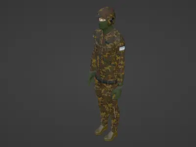 Argentina Soldier Low-poly 3D model