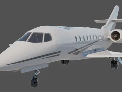 Privet jet Low-poly 3D model