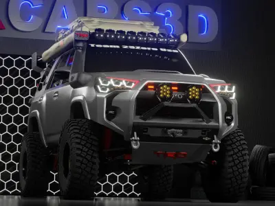 4Runner 2023 Custom Off road Interior and engine HQ  3D model