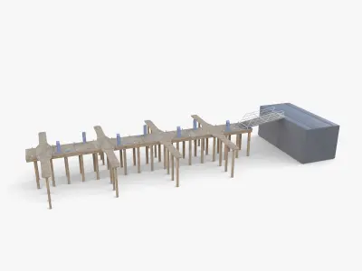 Pontoon dock V2 3D model