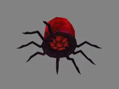Cartoon animals - lice - blood-sucking ticks - spider Low-poly 3D model