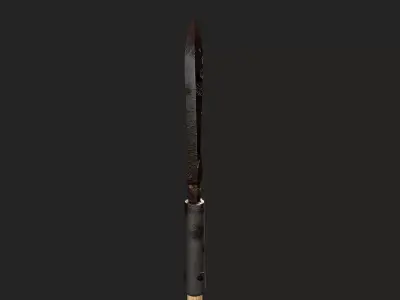 Fukuro Yari Japanese Weapon - Clean and Dirty Low-poly 3D model