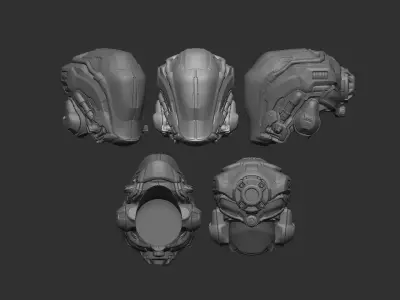 Sci fi Helmet  - Headsculpt for Action Figures 3D print model 3D print model purchase
