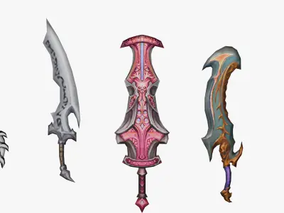 20 STYLIZED SWORD MODELS PACK 4 - LOW POLY Low-poly 3D model