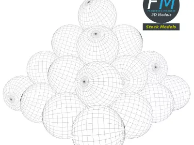 Cannonballs stack 1 Free 3D model