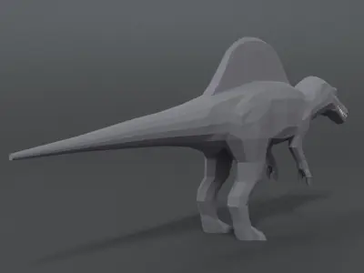 Low Poly Cartoon Spinosaurus Dinosaur Low-poly 3D model