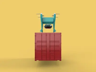 HEAVY DRONE DELIVERY AIR CARGO CONTAINER CARRYING SHIPPING BOX 3D model