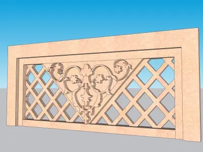 indian jodhpuri stone railing 3D model