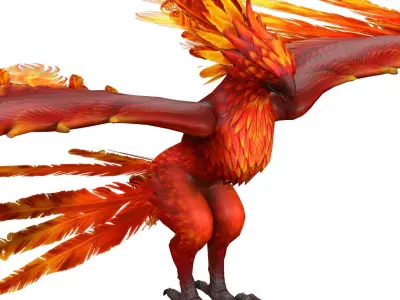 Phoenix Rigged 3D model Low-poly 3D model