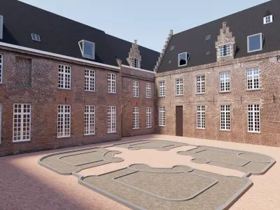 Old building courtyard 3D model