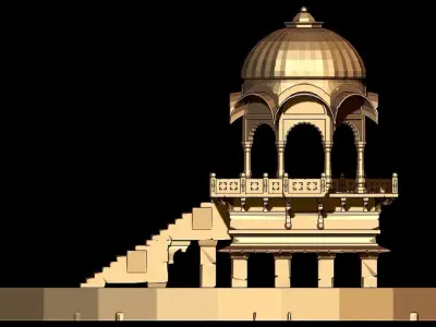 old hindu temple 3D model