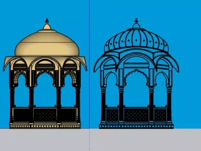 stone gazebo 3D model