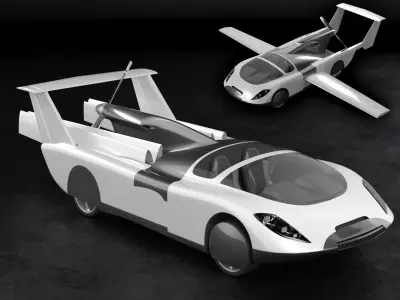 Air car flying vehicle concept 3D model