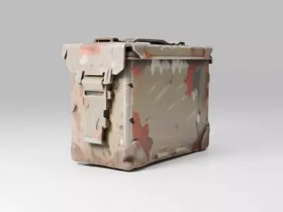 Post Apocalyptic Rusted Ammo Box Low-poly 3D model