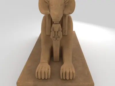 Sphinx Ram ruin 3D model