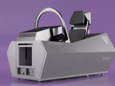 F-35 Fighter Cockpit Simulator Turned Off 3D model