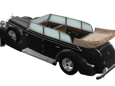 Mercedes 770k Grosser low poly gameready Low-poly 3D model