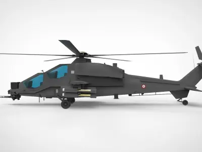 Agusta A129 Mangusta grey matte 3D model