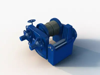 Stern Winch for Towing Ship 3D model