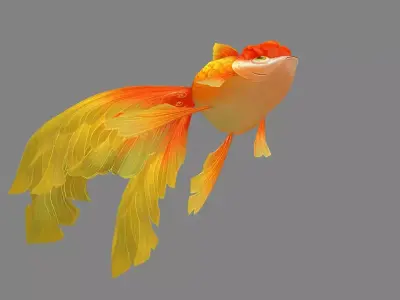 Cartoon ornamental koi fish Low-poly 3D model