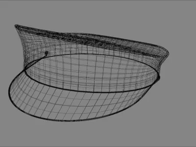 Simple low poly Officer Cap Low-poly 3D model