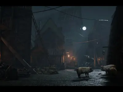 Dark Medieval Environment Megapack Low-poly 3D model