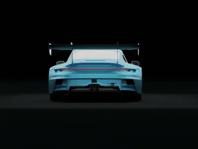 Porsche 911 GT3R 2023 3D model Free low-poly 3D model