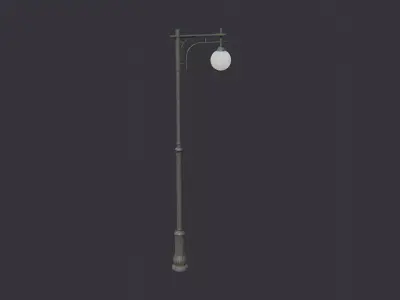Ornate Vintage Street Lamp Pole Low-poly 3D model