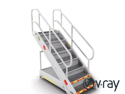 High-Capacity Passenger Boarding Stair model pack Low-poly 3D model