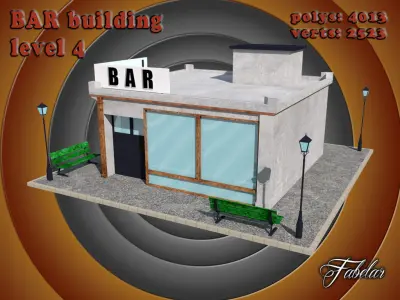 BAR level Low-poly 3D model