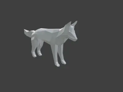 3D Model Low Poly Wolfdog sword Low-poly 3D model