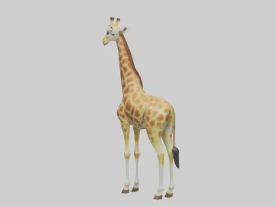 Giraffe grazing model Low-poly 3D model