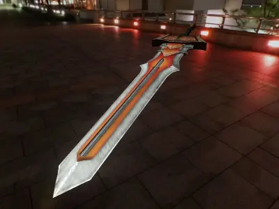 Free PBR and Cartoon Sword Free low-poly 3D model
