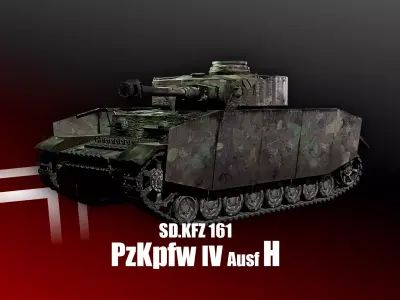  Panzer 4 - PzKpfw IV - Ausf H - Camouflage Livery Low-poly 3D model