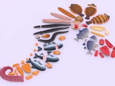GASTRO Sushi Food Pack Low-poly 3D model