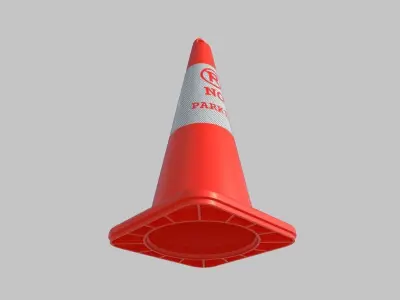 Road Cone M6 - With STL Low-poly 3D model